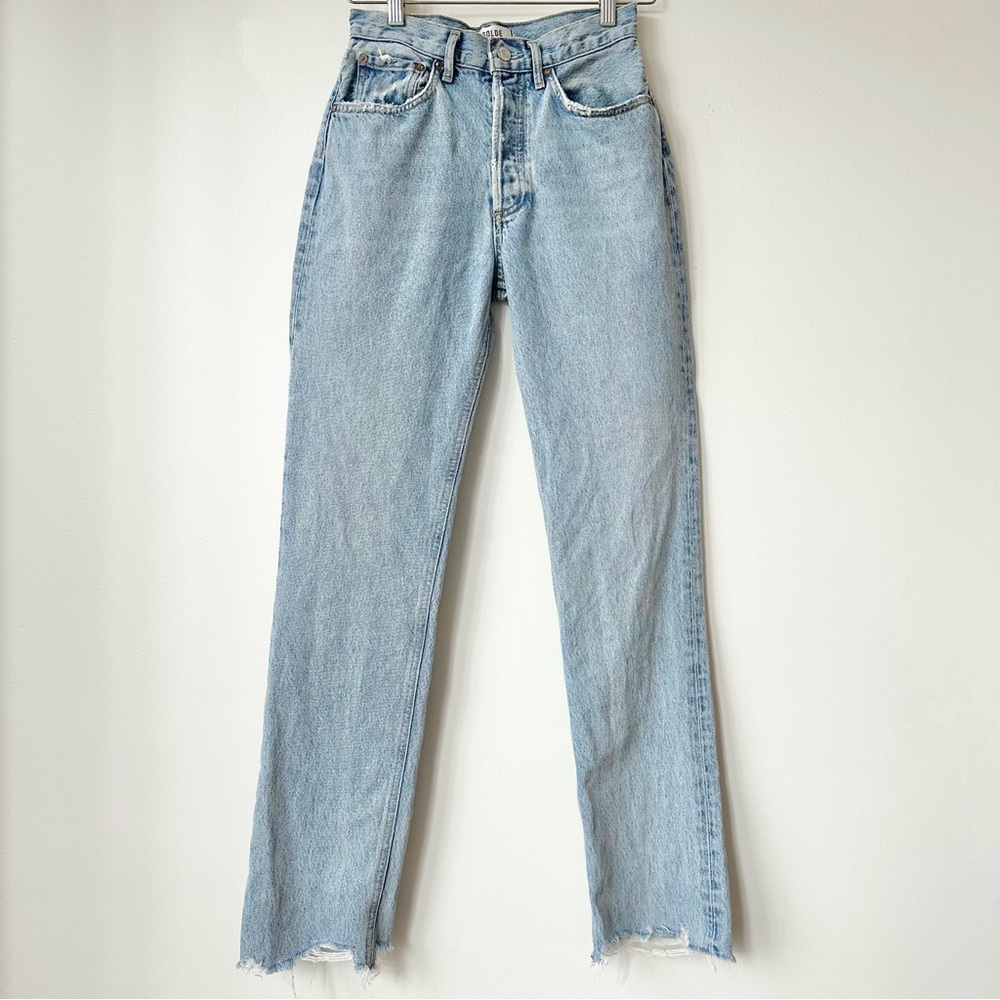 AGOLDE | LANA MID-RISE LIGHT INDIGO WASH STRAIGHT FULL LENGTH JEAN “CURIO”